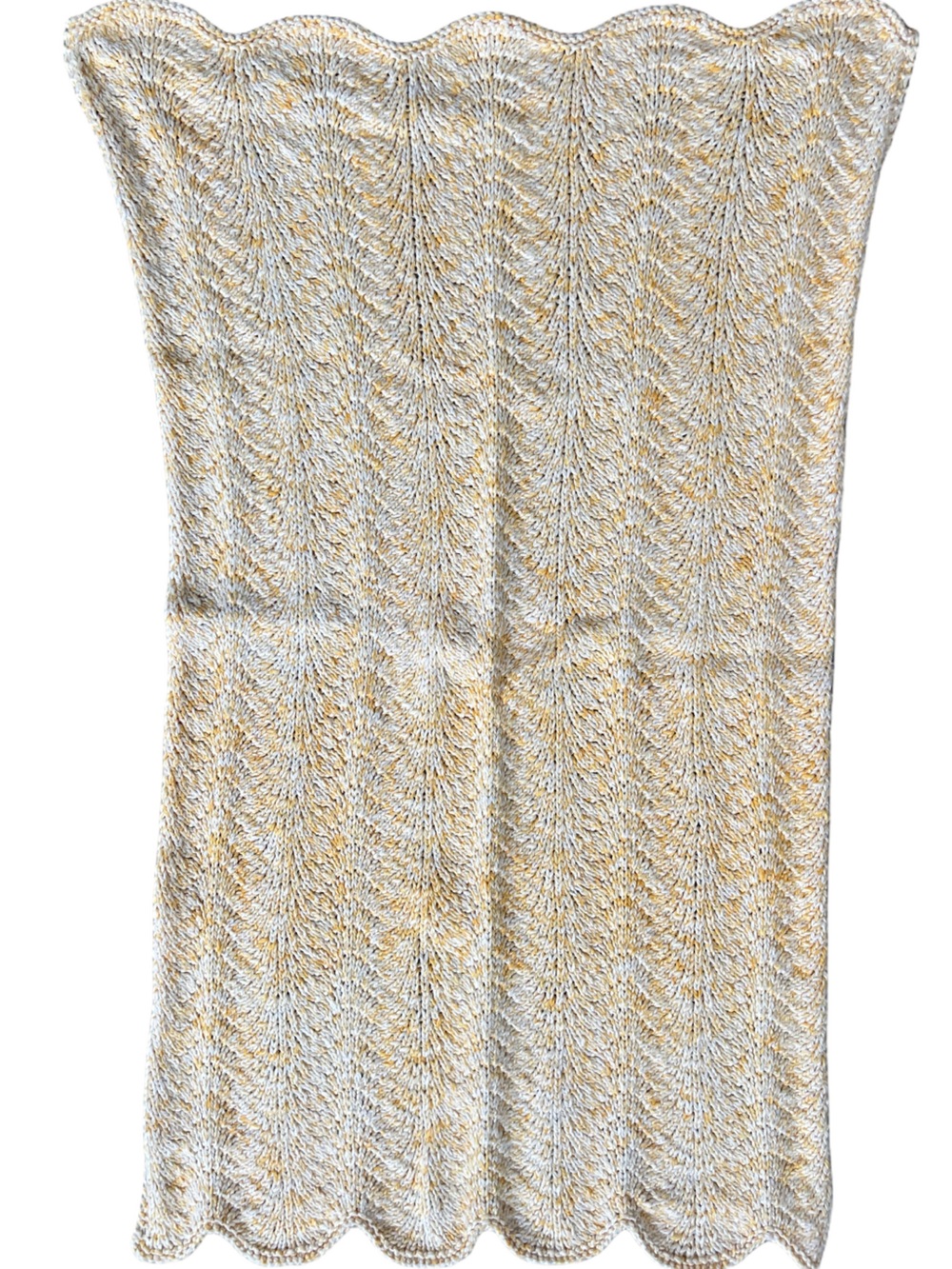 Vintage Hand knit Pointelle Baby Blanket
